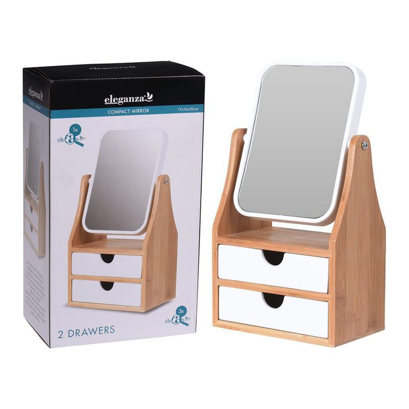 Joyero De 2 Cajones Con Espejo Giratorio 17.5X11X30 Cm - Koopman