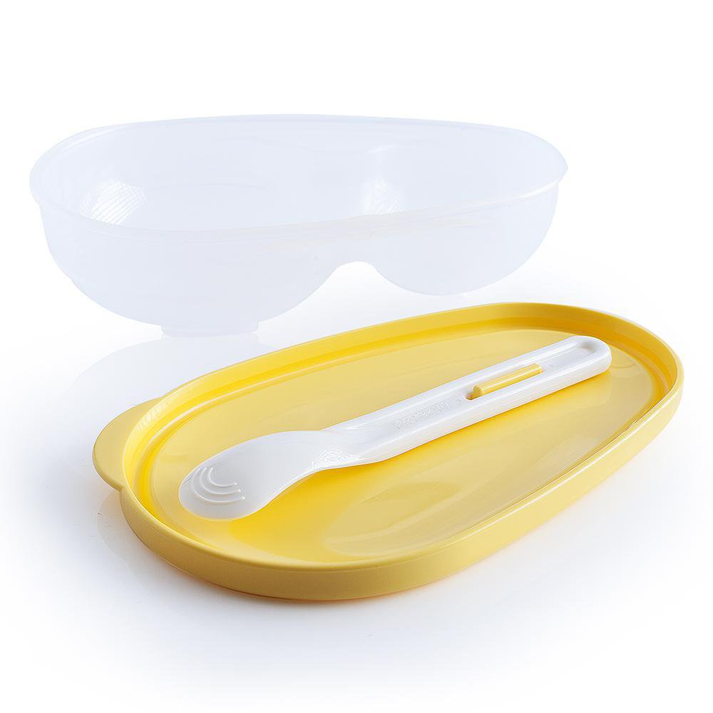 Plato Ergonómico con Cuchara para Alimentación - Cemaco