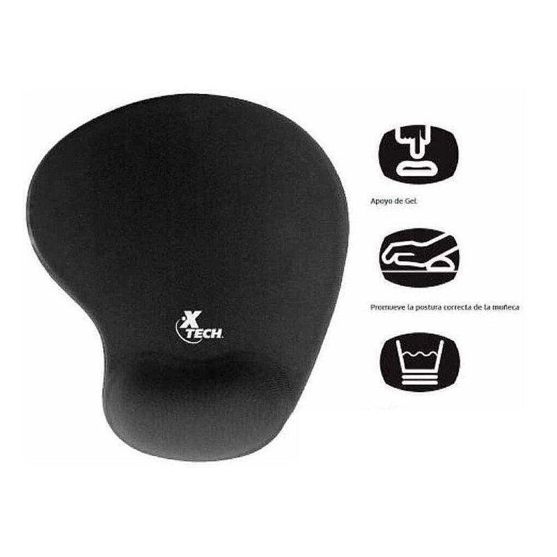 Mousepad De Foami Gel Con Apoyador Negro - Xtech