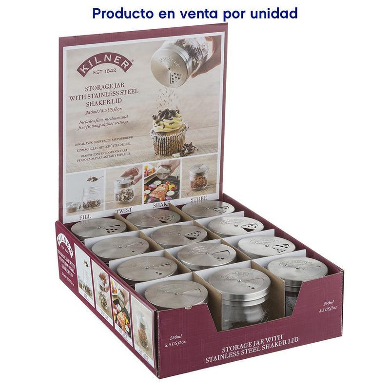 Frasco De Vidrio Con Tapadera Dispensadora 0.25 L - Kilner