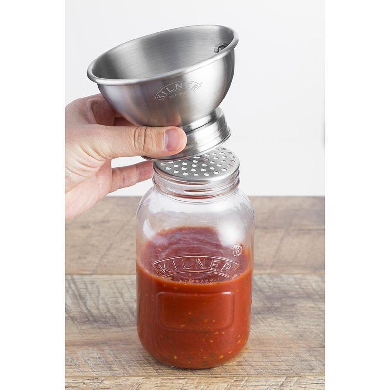 Frasco De Vidrio Con Tolva Para Hacer Salsa 1 Lt - Kilner