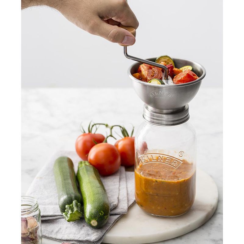 Frasco De Vidrio Con Tolva Para Hacer Salsa 1 Lt - Kilner