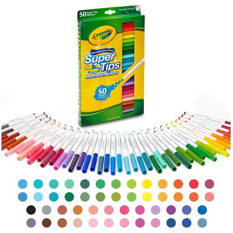 Crayola Marcadores Lavables Super Tips 100 Colores