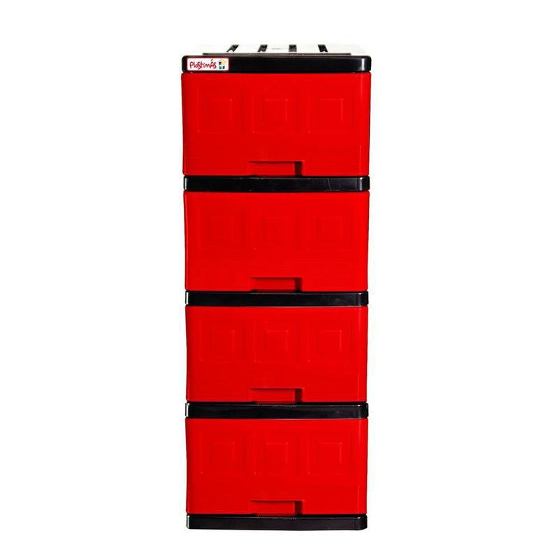 Gavetero De 4 Niveles Mediano 43.5X33X64 Cm - Plastimás Varios Colores