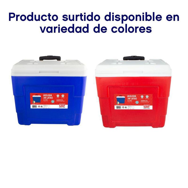 Hielera Sonora Con Ruedas De 34 Qts Colores Surtidos- Nyc