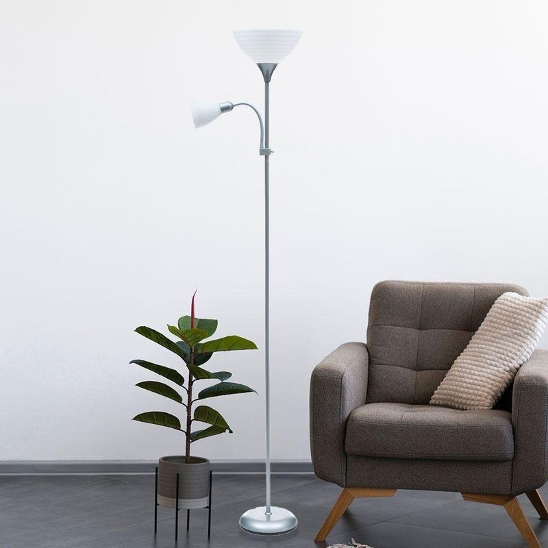 Lámpara De Pie 2 Luces 60W Gris - Z