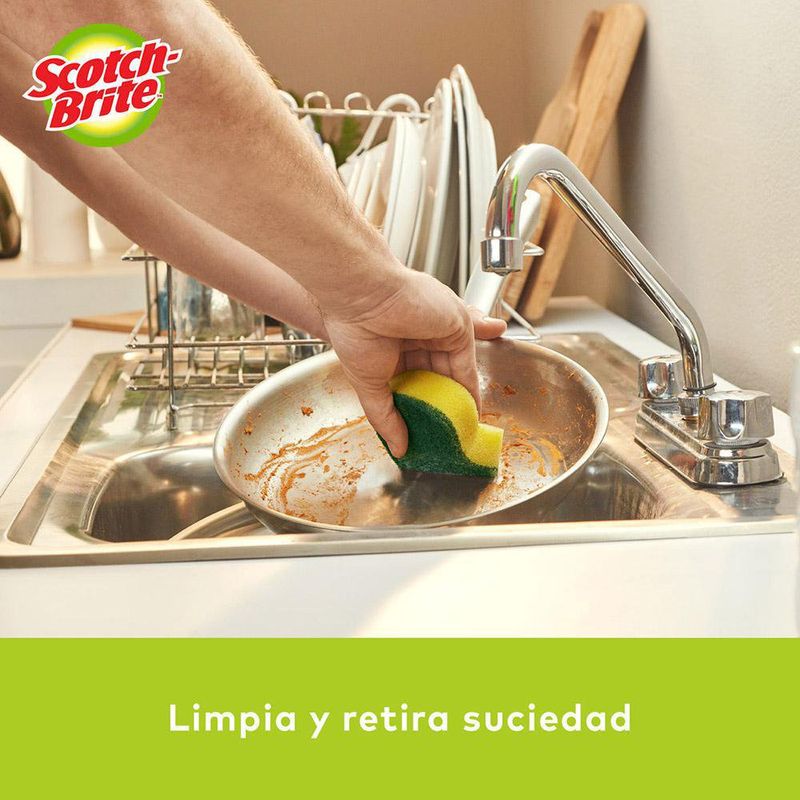 Esponja Scotch-Brite Limpieza Pesada Anatómica 2 Pzas - 3M