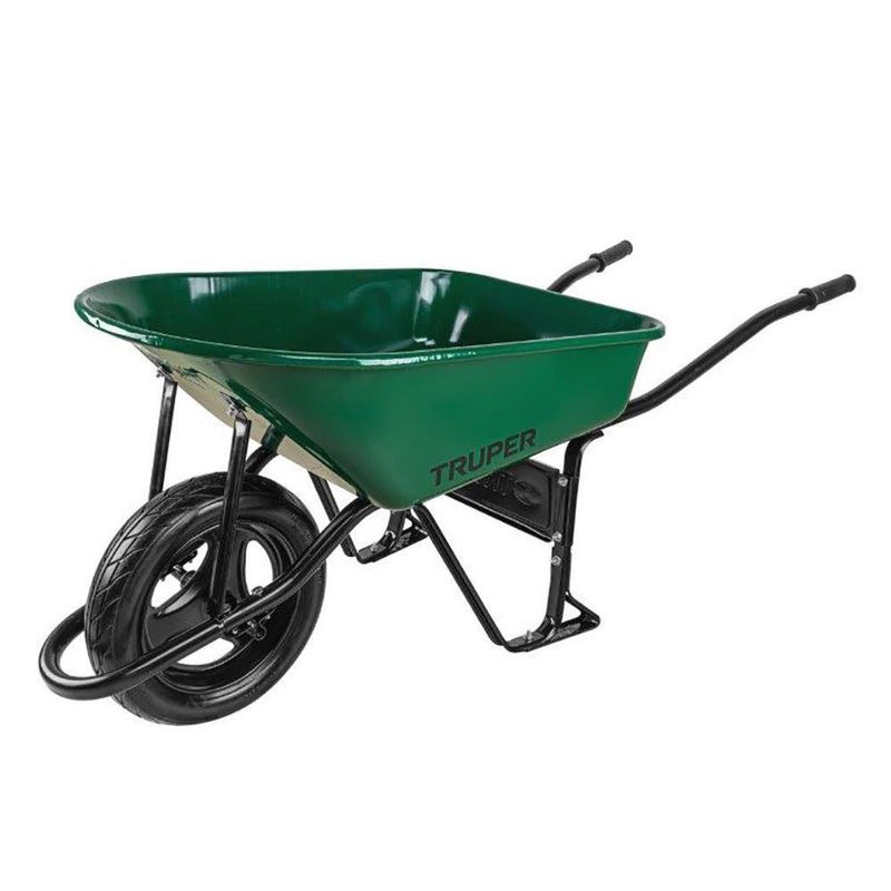 Carretilla De Metal Verde Con Llanta Imponchable 4.75 Pie³ - Truper