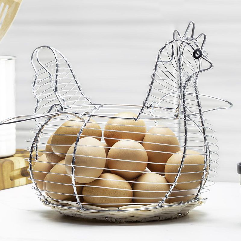 Canasta Para Huevos Gallinita Base Trenzada - Nordika