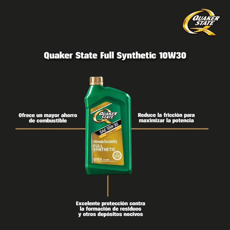 Aceite Sintético De Motor Para Auto Multigrado 10W30 - Quaker