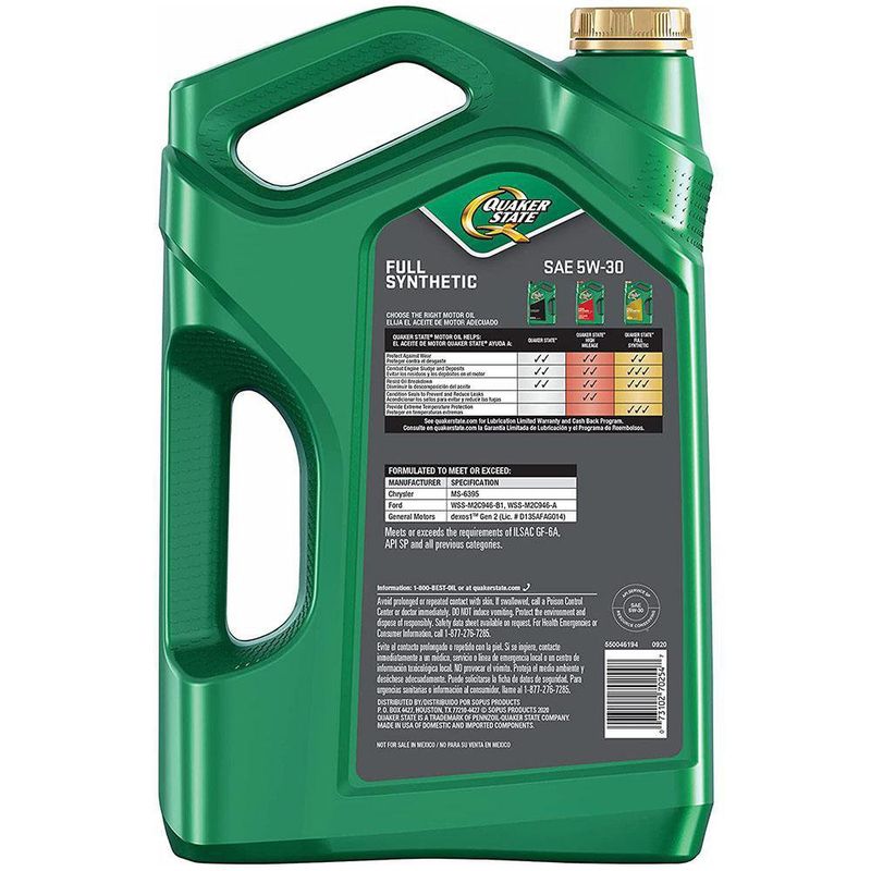 Aceite Sae 5W30 Full Sintético 5Q - Quaker