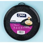 Comal Redondo Negro Jaspeado De 34 Cm - Cinsa