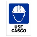 Rótulo Diseño Use Casco De 25.4X35.6 Cm - Foto Metal