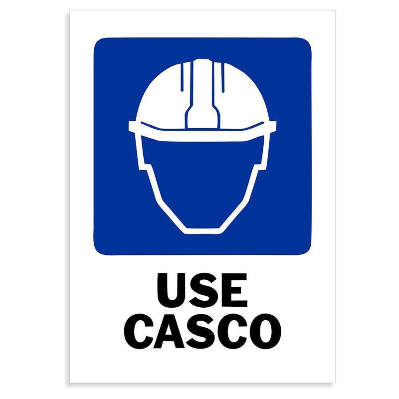 Rótulo Diseño Use Casco De 25.4X35.6 Cm - Foto Metal