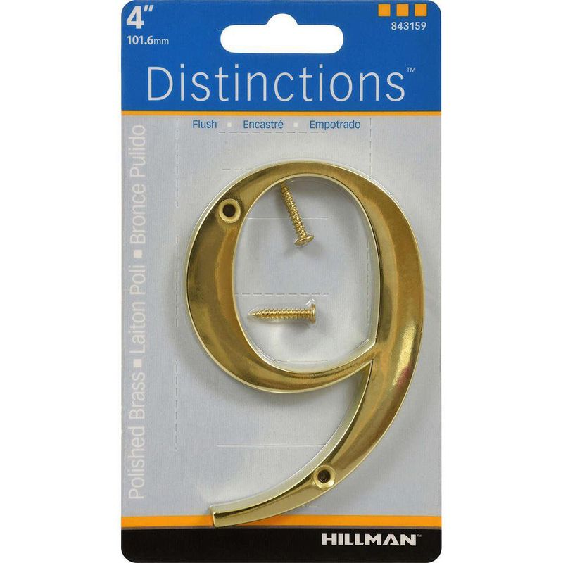 Número 9 Bronce Pulido 4 Plg - Hillman