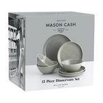 Vajilla Moderna Gris Con Borde De 12 Pzas - Mason Cash