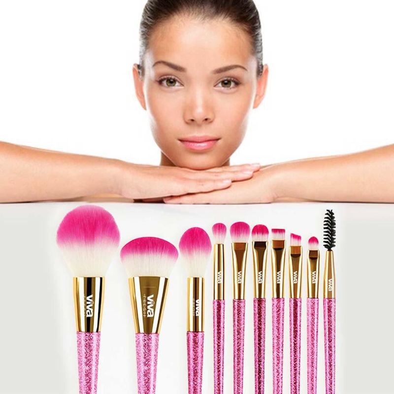 Set De Brochas 9 Piezas Maquillaje - Viva Fresh - Cemaco