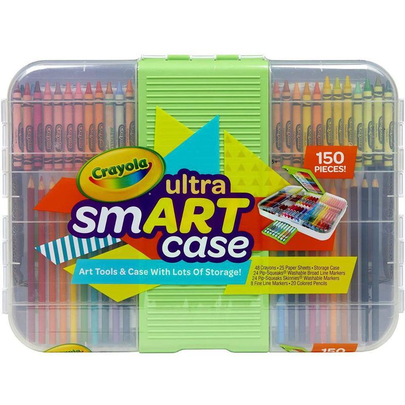 Kit o set de colores y crayolas para niños con estuche de plástico