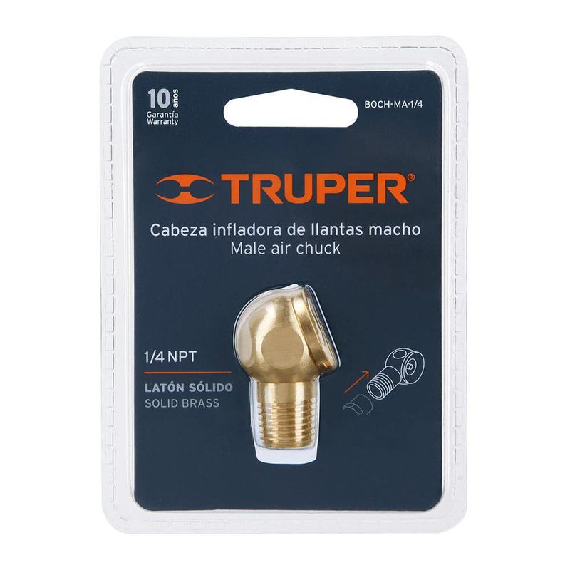 Inflador Macho Para Manguera De 1/4 Npt - Truper