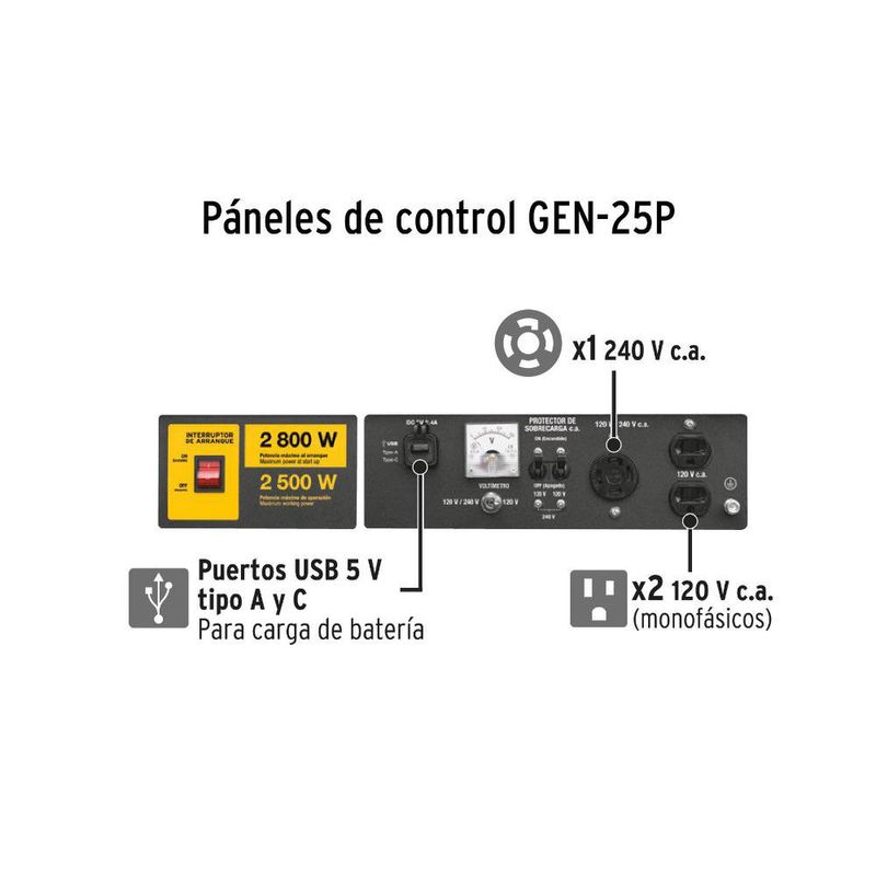 Generador Eléctrico Motor a Gasolina de 2500 W