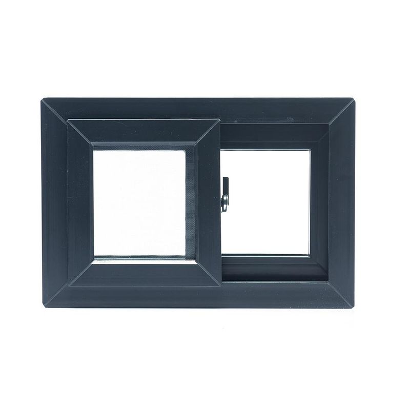 Ventana De Pvc Corrediza Negra - Varios Tamaños