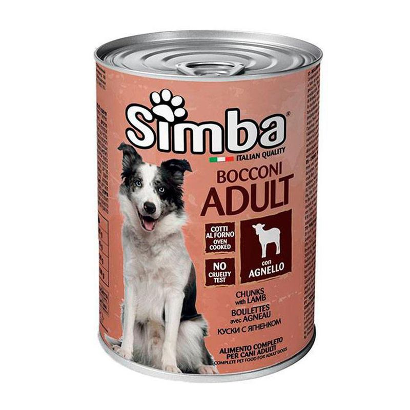 Lata De Alimento Húmedo Para Perro Adulto Sabor Cordero 415 G - Simba