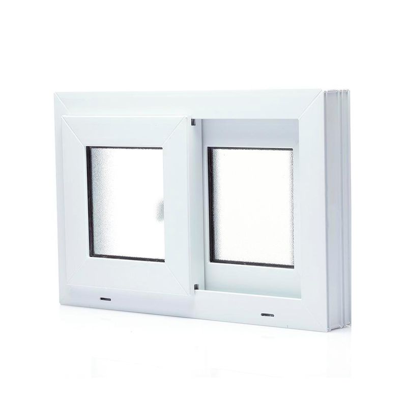 Ventana PVC S80 Corrediza con Cedazo Vidrio Nevado