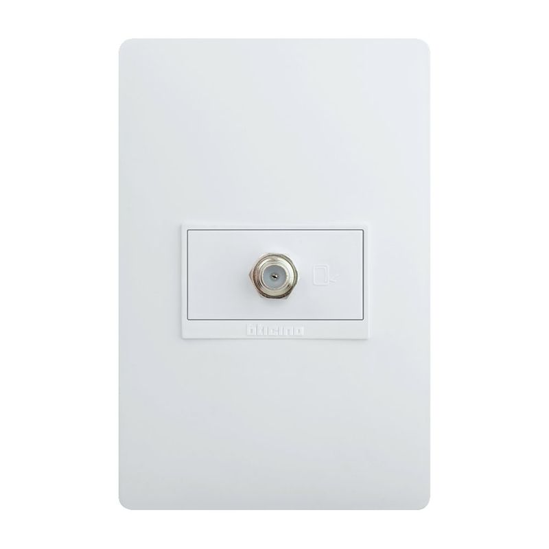 Tomacorriente Sencillo Coaxial Blanco Para Tv - Bticino
