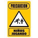 Rotulo-De-Pvc-Precaucion-Niños-Jugando-12X18-Plg---Foto-Metal
