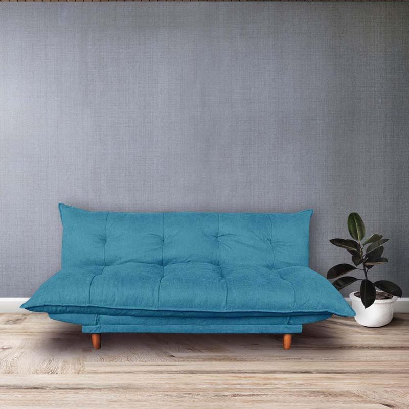 Sofá Cama Con Apoya Brazos Ajustable Azul - Z