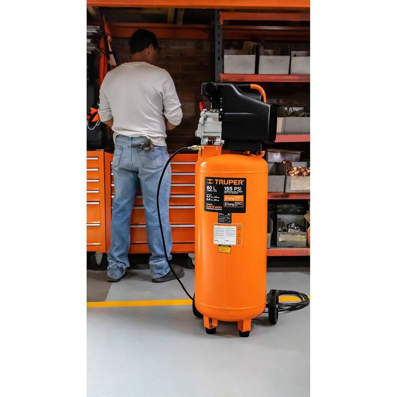 Compresor Vertical De Aire Lubricado De 80 L - Truper