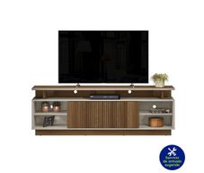 Rack para TV Marte Café y Blanco 200x38x66 Cm - Z