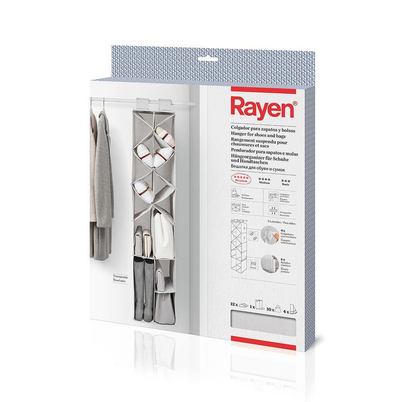 Rayen, Colgador para Bolsos, Para armario o puerta, 7 colgadores