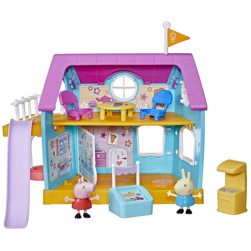 Casa Peppa Grande 40cm C/familia+accesorios+ Plaza De Juegos