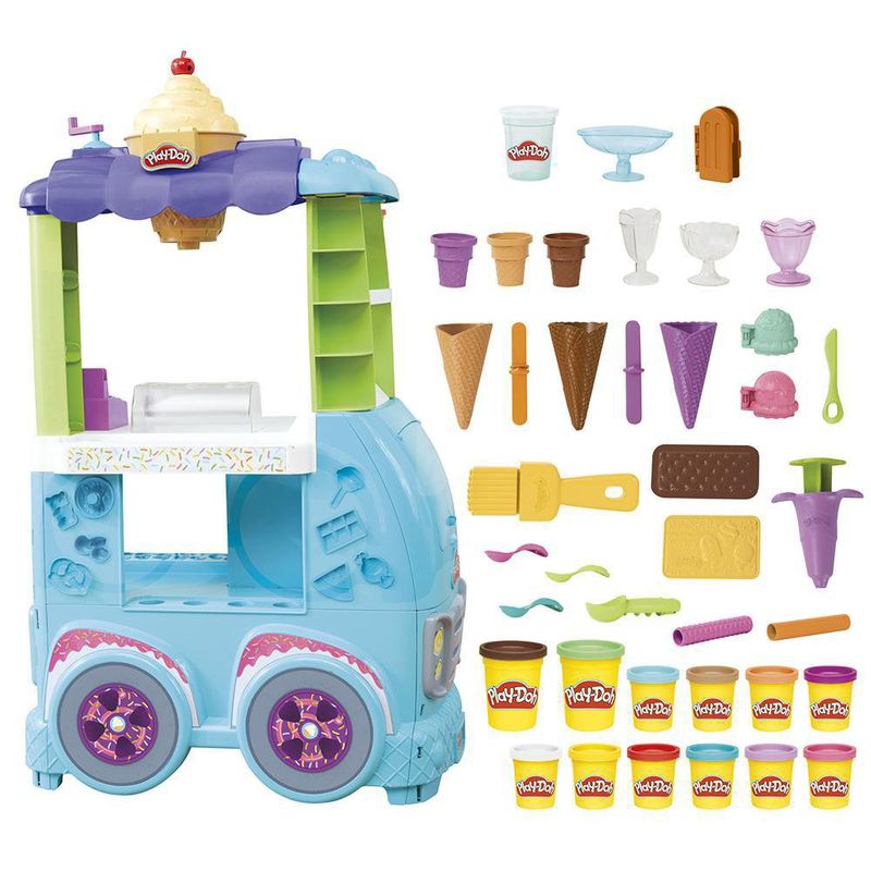 Camion-De-Helados-Interactivo---12-Latas-De-Plasticina---Play-Doh