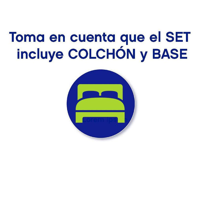 Set De Cama Colchón + Base Deluxe - Indufoam Varios Tamaños