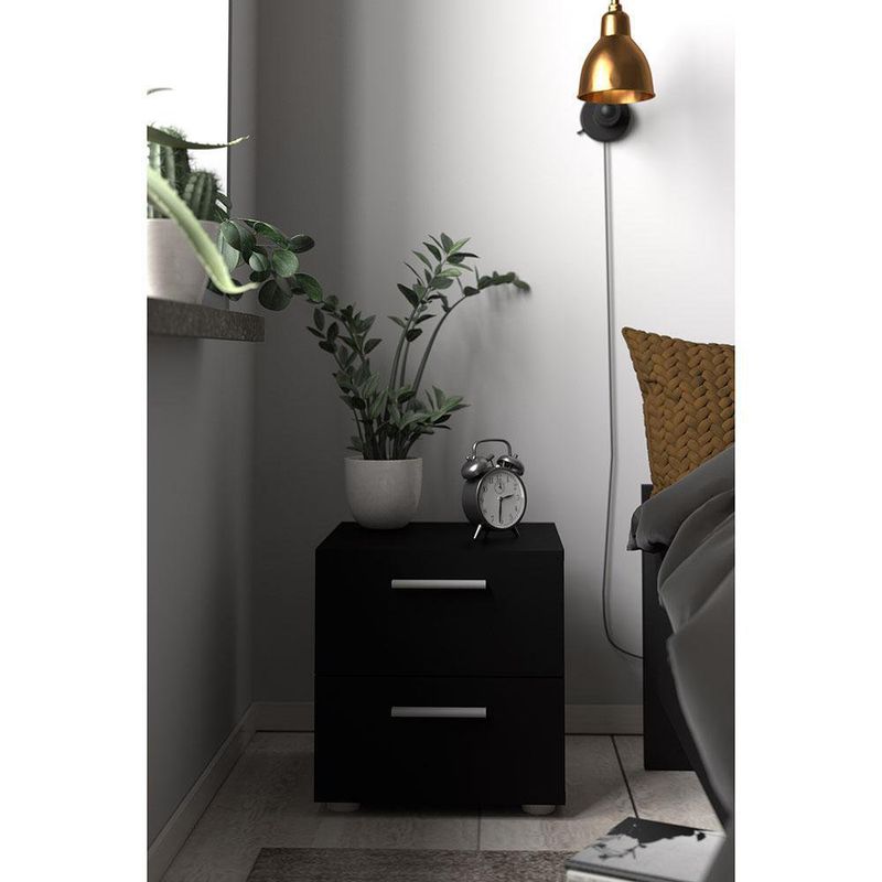 Mesa De Noche Turin Negra 40x40x42 Cm - Tvilum