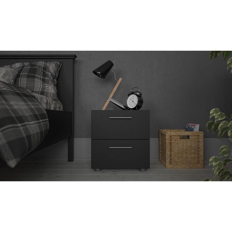 Mesa De Noche Turin Negra 40x40x42 Cm - Tvilum