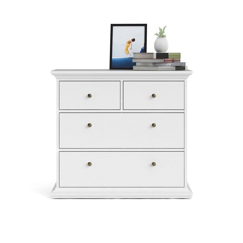 Gavetero Monet De 4 Gavetas Blanco 96X49X87 Cm - Tvilum