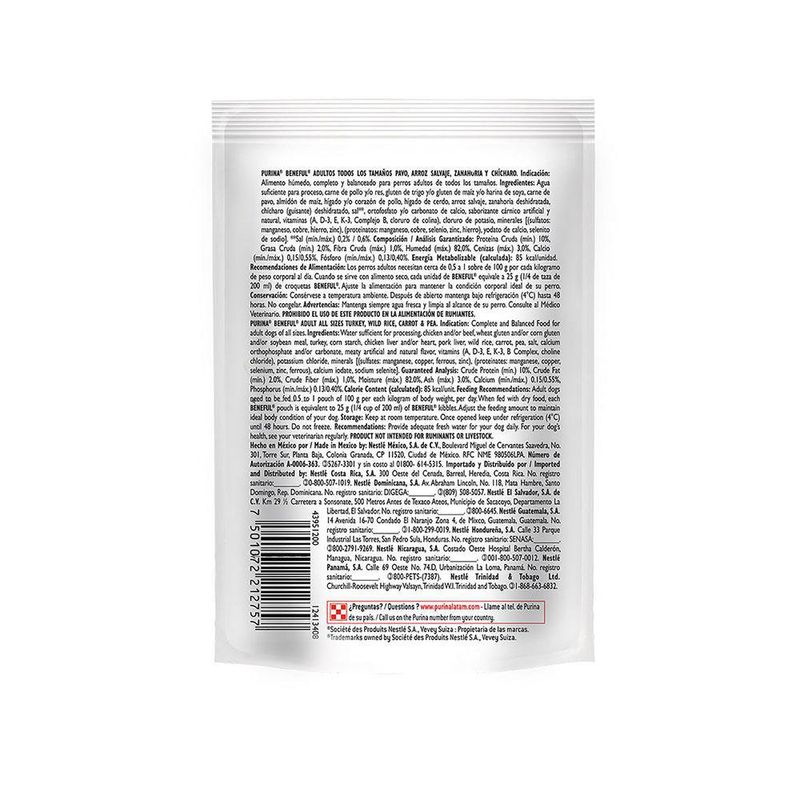 Alimento Para Perros Purina Beneful Adultos Pavo 100 G - Beneful
