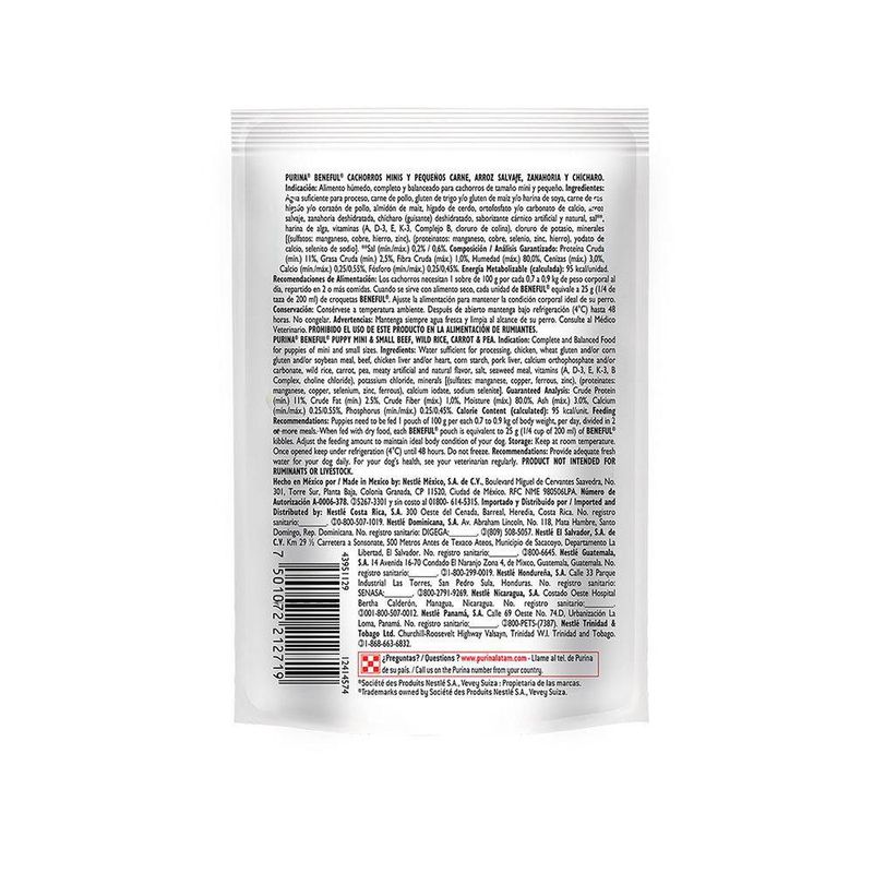 Alimento Para Perros Purina Beneful Cachorros Minis Y Pequeños Carne 100 G - Beneful