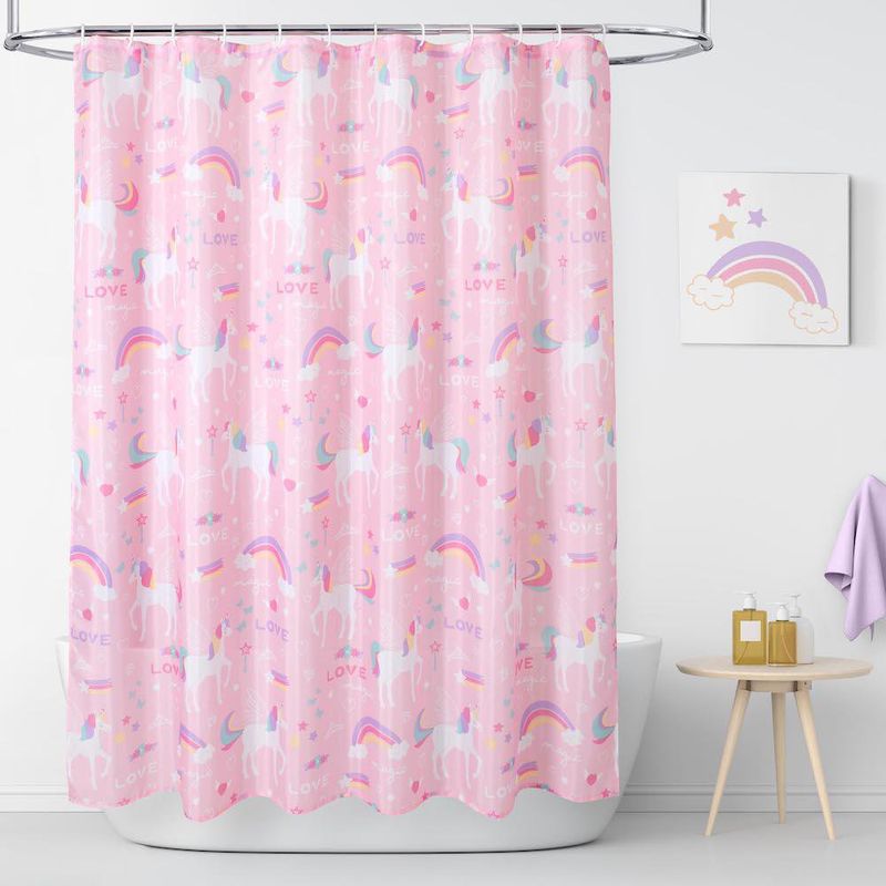 Cortina Para Baño Diseño Unicornios De 180X178 Cm - Koala