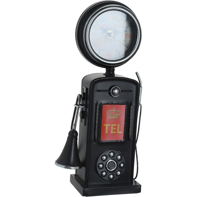 Reloj De Mesa Diseño Teléfono Negro - Concepts