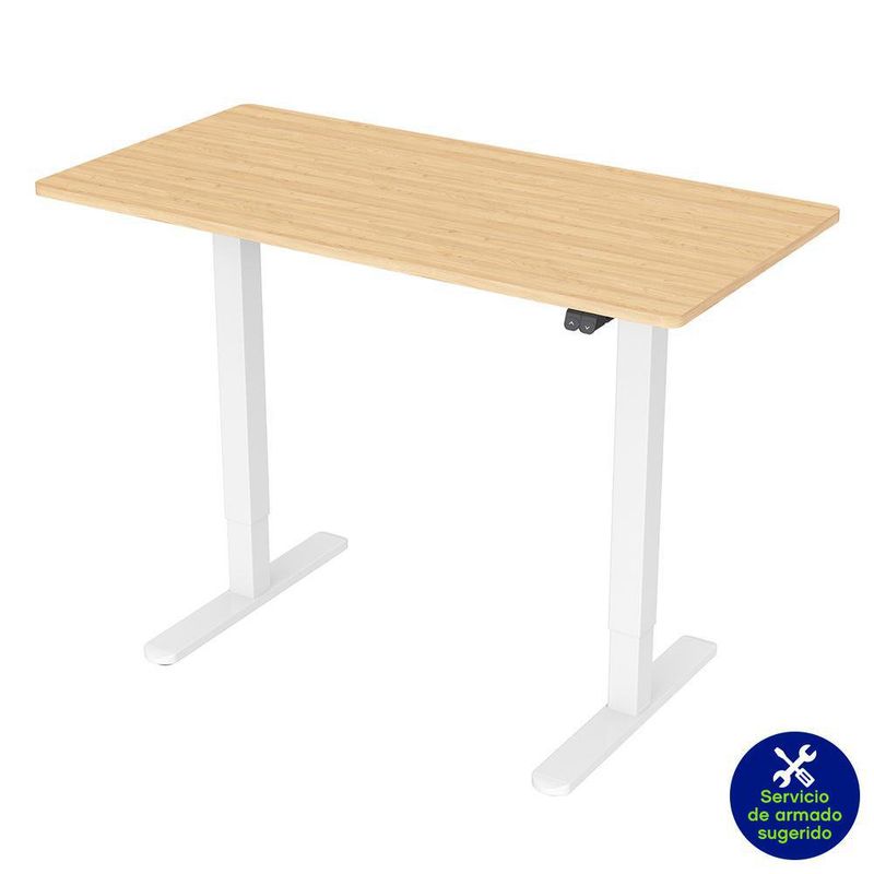 Bestar Mesa eléctrica de altura ajustable de 30 x 60 pulgadas, color  blanco, altura de la mesa ajustable de 28 a 45 pulgadas, voltaje: 110 V