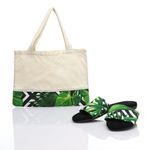 Kit De Sandalias + Bolsa Diseño Plantas