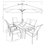 Comedor De Exterior Con Sombrilla Corinta 8 Piezas - Z