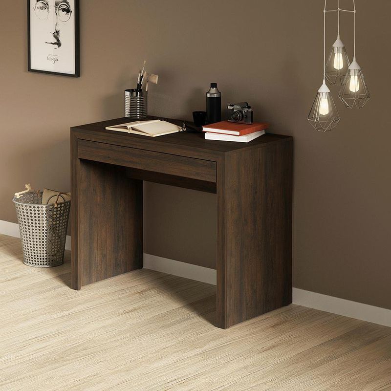 Escritorio Con Gavetas Café 90X46.5X74.5 Cm - Tecnomobili