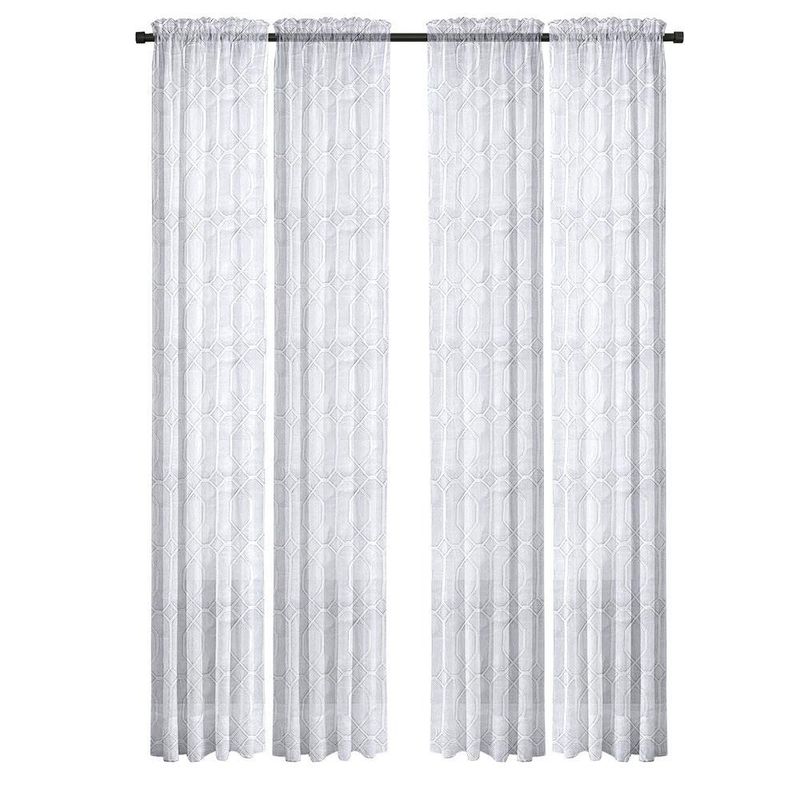 Set De 4 Cortinas Voile Blanco 71X213 Cm - Viva