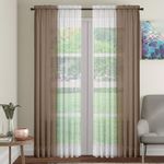 Set De 4 Cortinas Taupe + Voile 71X213 Cm - Viva