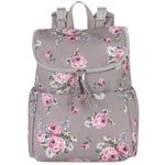 Mochila Pañalera Floral Gris - Baby Essentials